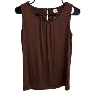 IGENJUN Sleeveless Keyhole Shirred Scoop Neck Top Size Small Chic Flirty